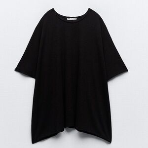 Zara Knit Cape T-Shirt in black